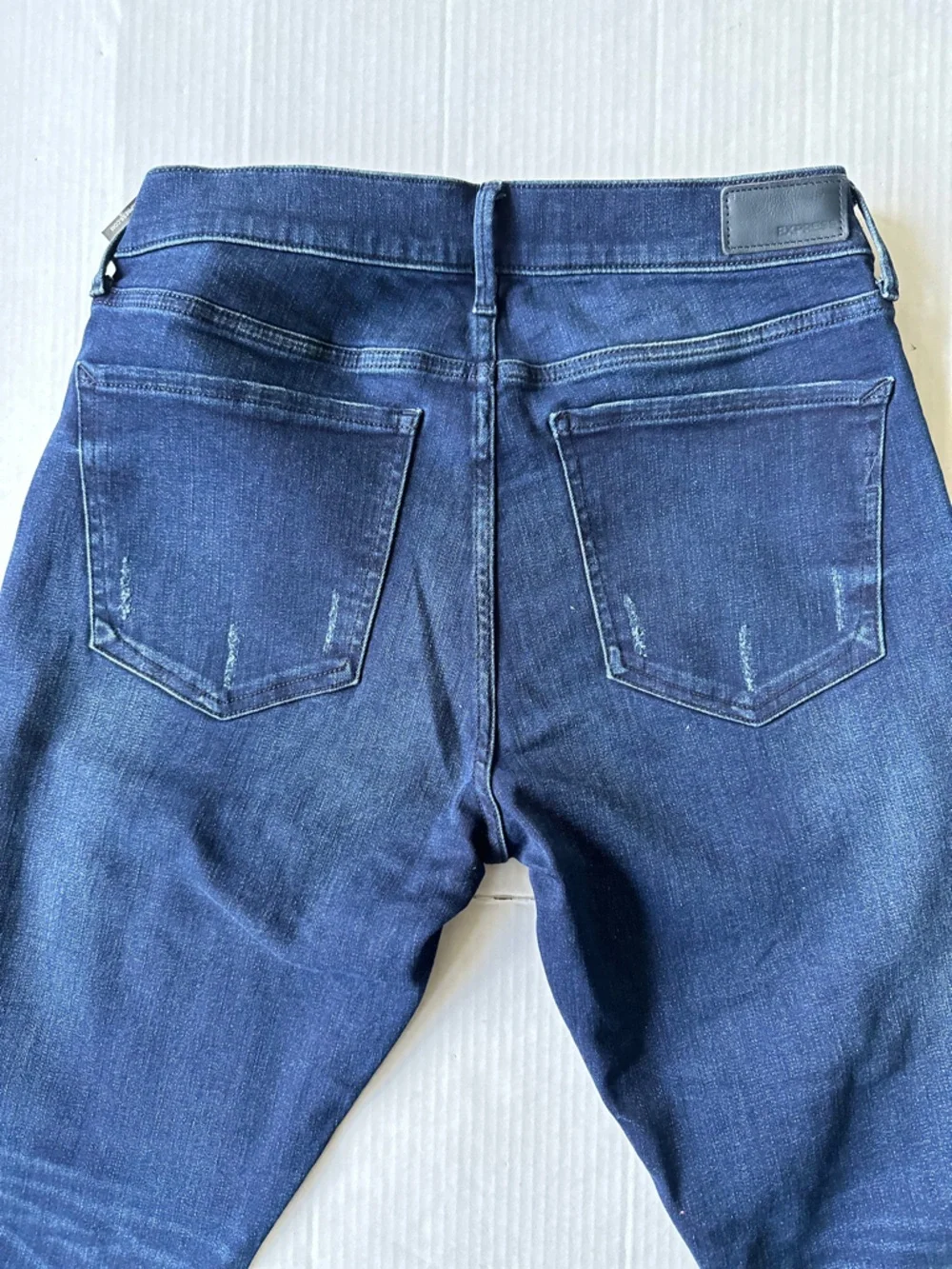 Express Womens Jeans Ankle Legging Jegging Denim Mid Rise Stretch+ Frayed 10s - Picture 7 of 10